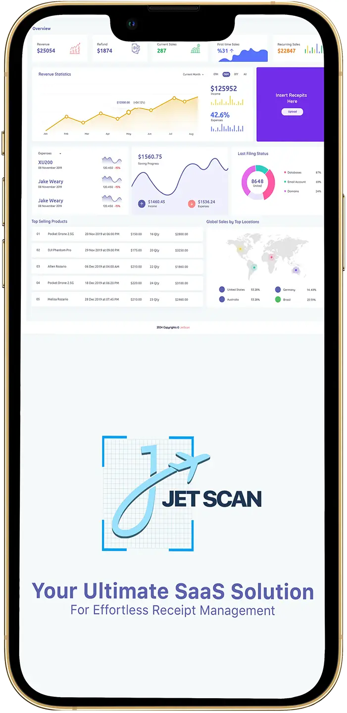 JetScan mobile app interface